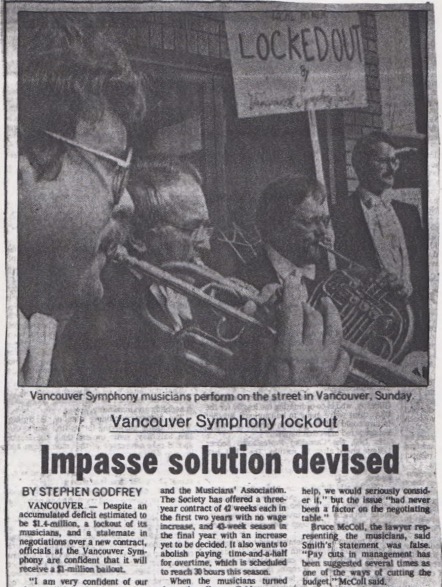 Coverage of the 1985 VSO lockout