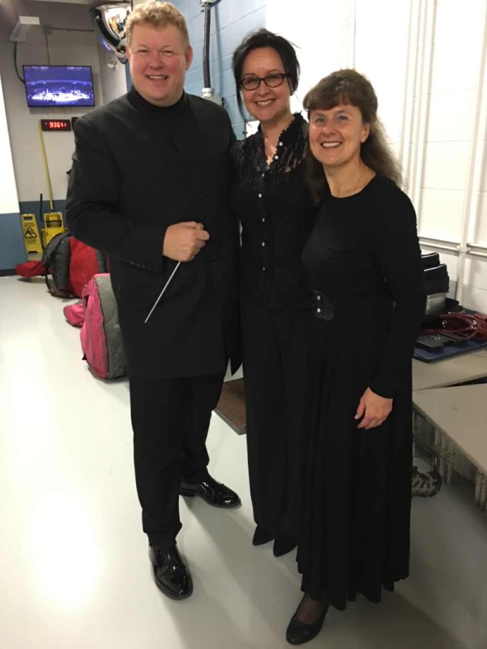 Conductor Rune Bergmann, violinists Anna Kozak and Olga Kotova