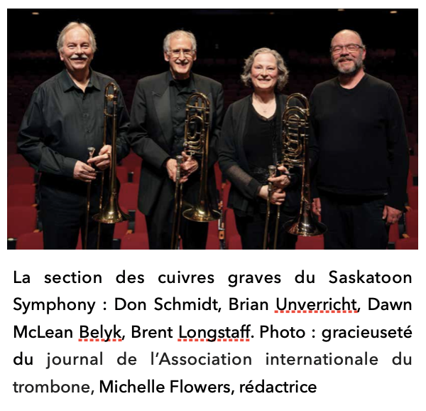 La section des cuivres graves du Saskatoon Symphony UV 28.1